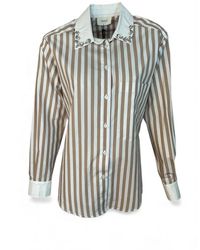 ViCOLO - Overhemden ,Rf 0004 Blouse Mit Streifen Strass - Lyst