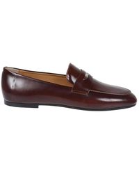 Tod's - Brauner Leder-Mokassin Mit Metallmaske - Lyst