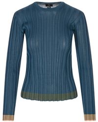 Etro - Truien & Vesten ,Blauw ,Blauwe Viscose Trui Voor Vrouwen - Lyst