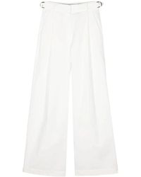 Emporio Armani - Pantalones blancos de talle alto y pierna ancha - Lyst
