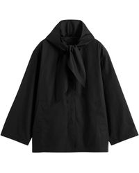 TOTEME - Jassen ,Zwart ,Katoen Technical Scarf Jacket - Lyst