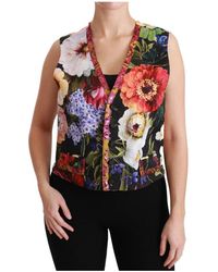 Dolce & Gabbana - Color Floral Sleeveless Waistcoat Top Vest - Lyst