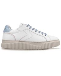 Voile Blanche - Weiße sneaker mit blauen details - Lyst