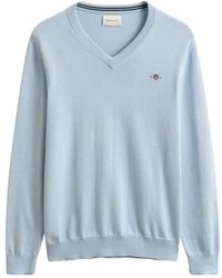 GANT - Klassieke Katoenen V-Hals - Lyst