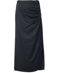 MSGM - Rokken ,Blauw ,High-Waisted Ruffle Rok - Lyst