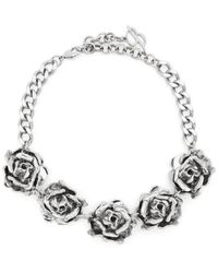 Blumarine - Exquisites choker-halskette mit rosen-detail - Lyst
