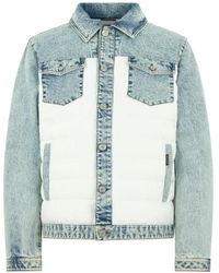 Moorer - Jassen ,Blauw ,Denim Mondor Gewatteerd Denim Jack - Lyst