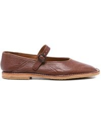 Hereu - Bruin Zijde & Nylon Platte Schoenen - Lyst