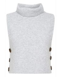 Cream - Truien & Vesten ,Wit ,Polyester Korte Gebreide Slipover Lichtgrijs Melange - Lyst