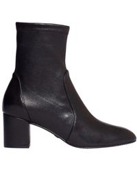 Stuart Weitzman - Schwarze Lederstiefeletten - Lyst