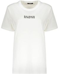 Balmain - Tops ,Wit ,Katoen T-Shirt Met Logo - Lyst