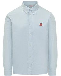 KENZO - Overhemden ,Blauw ,Katoen Boke Flower Shirt - Lyst