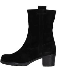 Gabor - Schwarze Wildleder-Stiefeletten Mit Reißverschluss - Lyst
