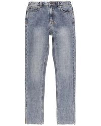 Ksubi - Blauwe Rechte Jeans Met Splitzoom - Lyst