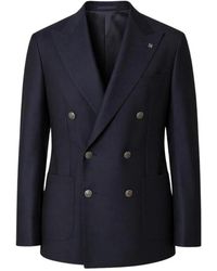 Tagliatore - Jassen ,Blauw ,Leer Montecarlo Double-Breasted Blazer - Lyst
