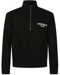 DSquared² - Logo Print Half Zip Sweatshirt - Lyst