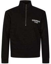 DSquared² - Logo Print Half Zip Sweatshirt - Lyst