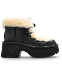 UGG - Schoenen ,Zwart ,Wol Esmee Leren Veterschoen - Lyst