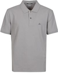 C.P. Company - Graues stretch piquet polo shirt,modernes stretch polo shirt - Lyst