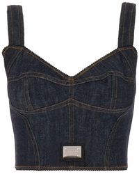 Dolce & Gabbana - Dunkelblaues denim-top - Lyst