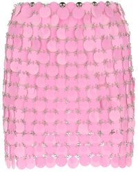 Rabanne - Rokken ,Roze ,Pailletten Maxi Pailletten Mini Rok - Lyst