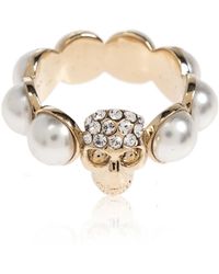 McQueen - Ring Met Glinsterende Kristallen - Lyst
