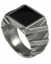 Caï - Geoxideerde Sterling Zilveren Onyx Ring - Lyst