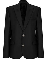 Balmain - Jassen ,Zwart ,Wol 2-Button Wool Jacket - Lyst