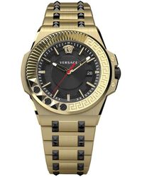 Versace - Chain reaction datumsfenster edelstahl armbanduhr - Lyst