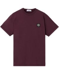 Stone Island - Lila T-Shirts Und Polos Mit Logo-Patch - Lyst