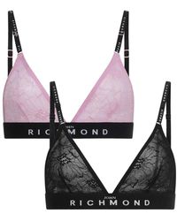 John Richmond - Ondergoed ,Veelkleurig ,Twee-Pack Geborduurde Kanten Bh's - Lyst
