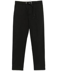 White Sand - Schwarze Baumwollhose Mit Gürtel - Lyst