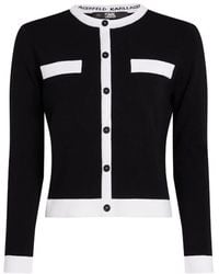 KARL LAGERFELD - Truien & Vesten ,Zwart ,Cardigan Met Lange Mouwen - Lyst