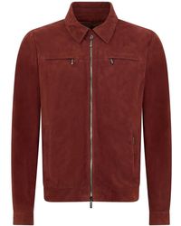 Moorer - Bordeaux Leren Jas Elegant Voor Elke Gelegenheid - Lyst
