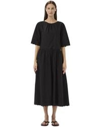 Inwear - Kleedjes ,Zwart ,Katoen Maxi Jurken - Lyst
