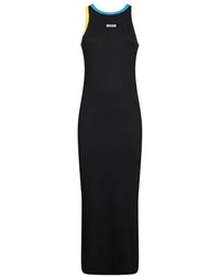 MSGM - Gelbes Ärmelloses Midi-Kleid - Lyst