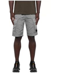 C.P. Company - Graue nylon regular fit shorts - Lyst