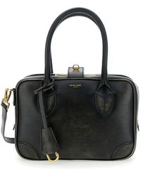 Golden Goose - Schwarze Handtasche Mit Laminiertem Logo - Lyst