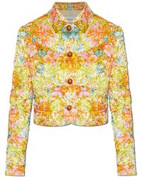 Versace - Gedrukte Zijden Duchesse Jas - Lyst