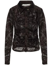 Gestuz - Overhemden ,Zwart ,Leer Gzleala Kant Blouse - Lyst