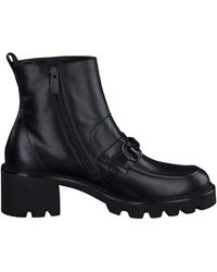 Paul Green - Schwarze Leder-Stiefeletten Für Damen - Lyst
