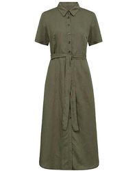 Part Two - Kleedjes ,Groen ,Linnen Elegante Linnen Jurk - Lyst