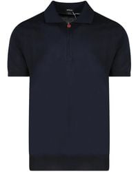 Kiton - Tops ,Blauw ,Katoen Blauwe T-Shirts En Polo's Met Rits - Lyst