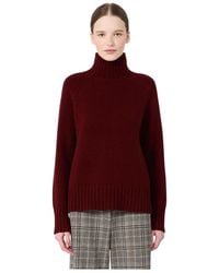 Max Mara - Truien & Vesten ,Rood ,Wol Pullover Met Col - Lyst
