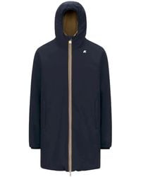 K-Way - Jassen ,Blauw ,Polyester Jacob St Warm Reversible 3/4 Jacket - Lyst