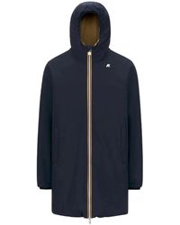 K-Way - Jassen ,Blauw ,Polyester Jacob St Warm Reversible 3/4 Jacket - Lyst