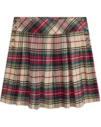 Polo Ralph Lauren - Cream/ Cotton Twill Tartan Skirt - Lyst