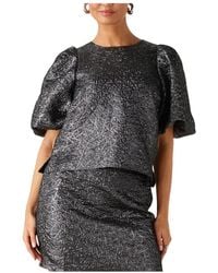 Notre-v - Overhemden ,Grijs ,Wol Nv-Geraldina Blouse - Lyst