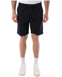 BOSS - Blaue bermuda-shorts mit elastischem bund - Lyst