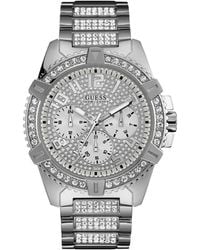 Guess - Armbanduhr aus edelstahl frontier - Lyst